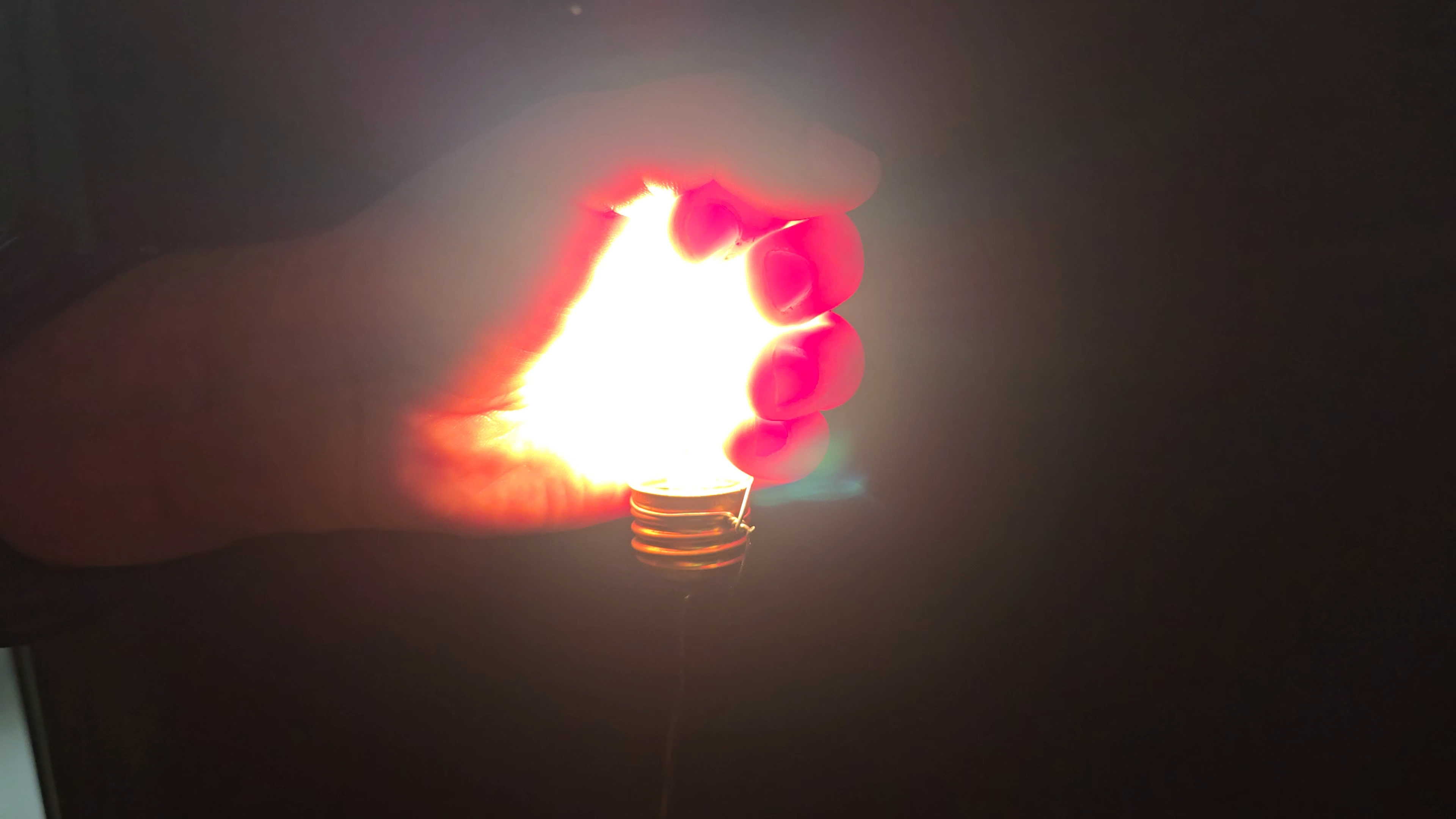 Red light seen through all hands